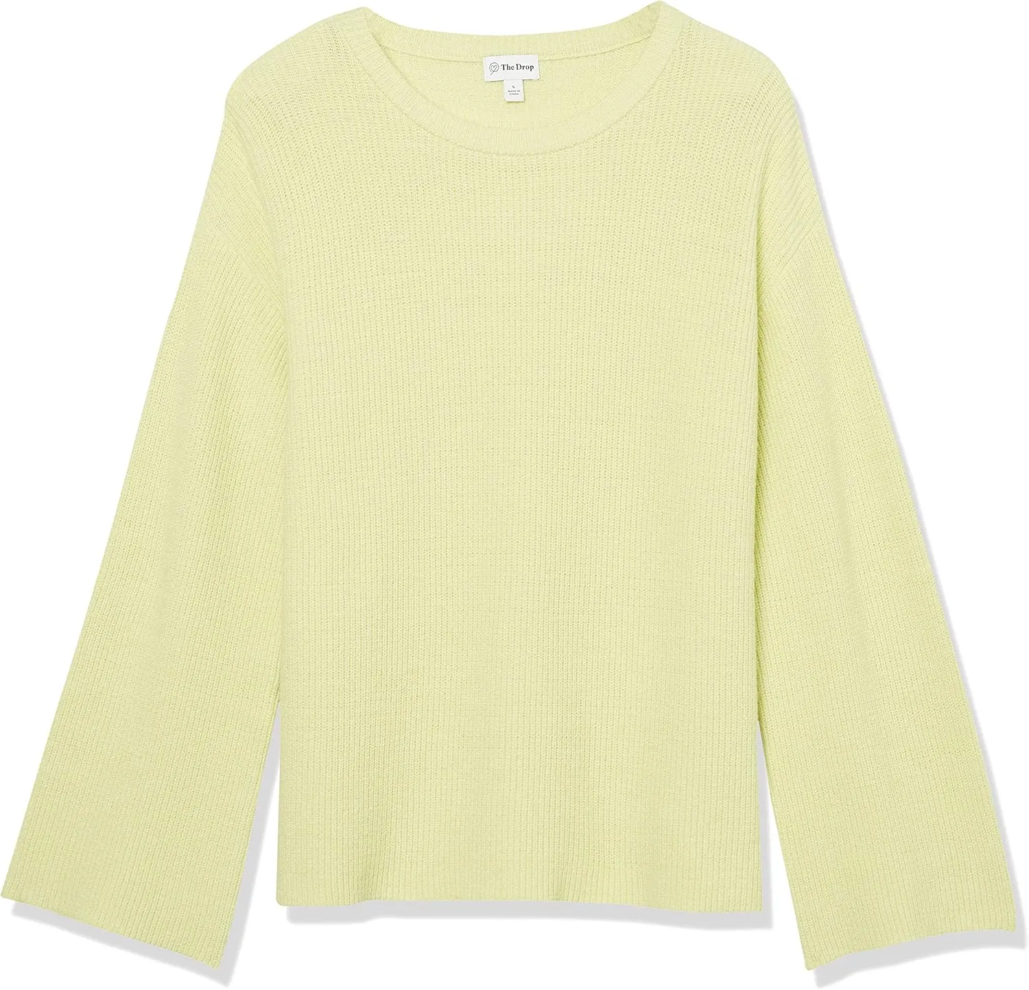 The Drop Women's Alice Crew-Neck Back-Slit Ribbed Pullover Sweater