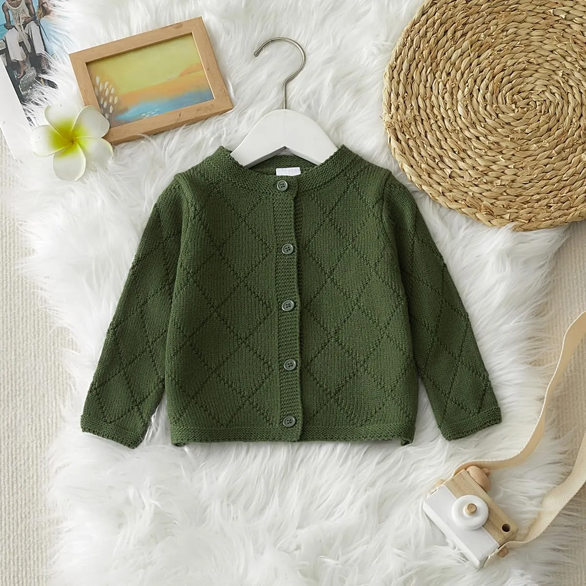 Toddler Baby Girls' Cardigan Sweaters Open Front Long Sleeve Knit Outwear for Girls