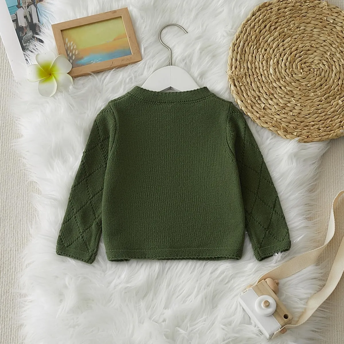 Toddler Baby Girls' Cardigan Sweaters Open Front Long Sleeve Knit Outwear for Girls