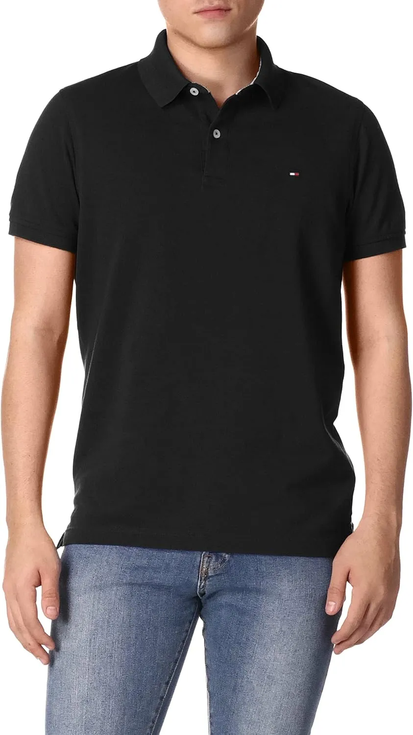 Tommy Hilfiger Men's Short Sleeve Stretch Pique Polo Shirt in Slim Fit