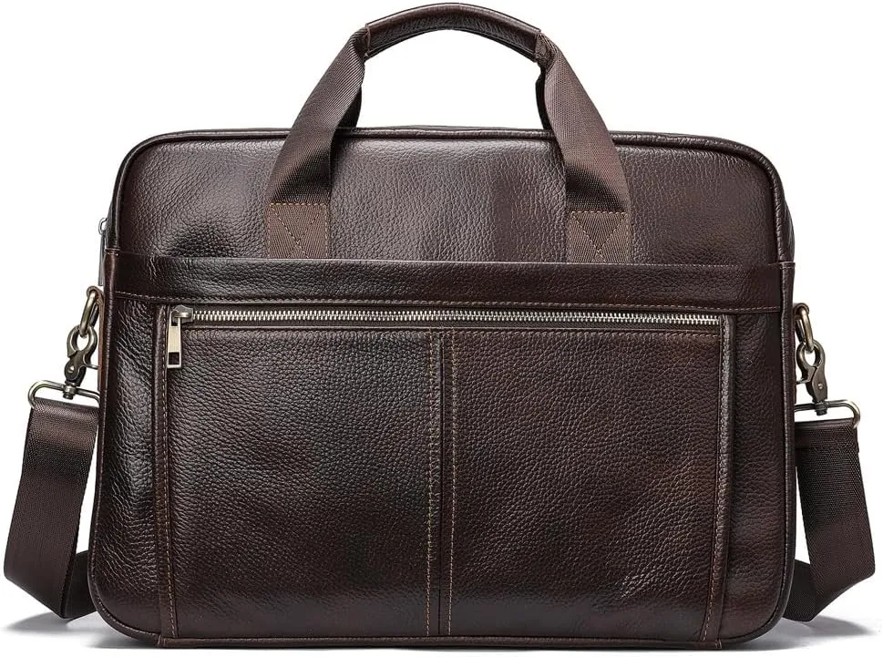 Top Layer Cowhide Business Bag Men's Tote Briefcase Diagonal Shoulder Bag