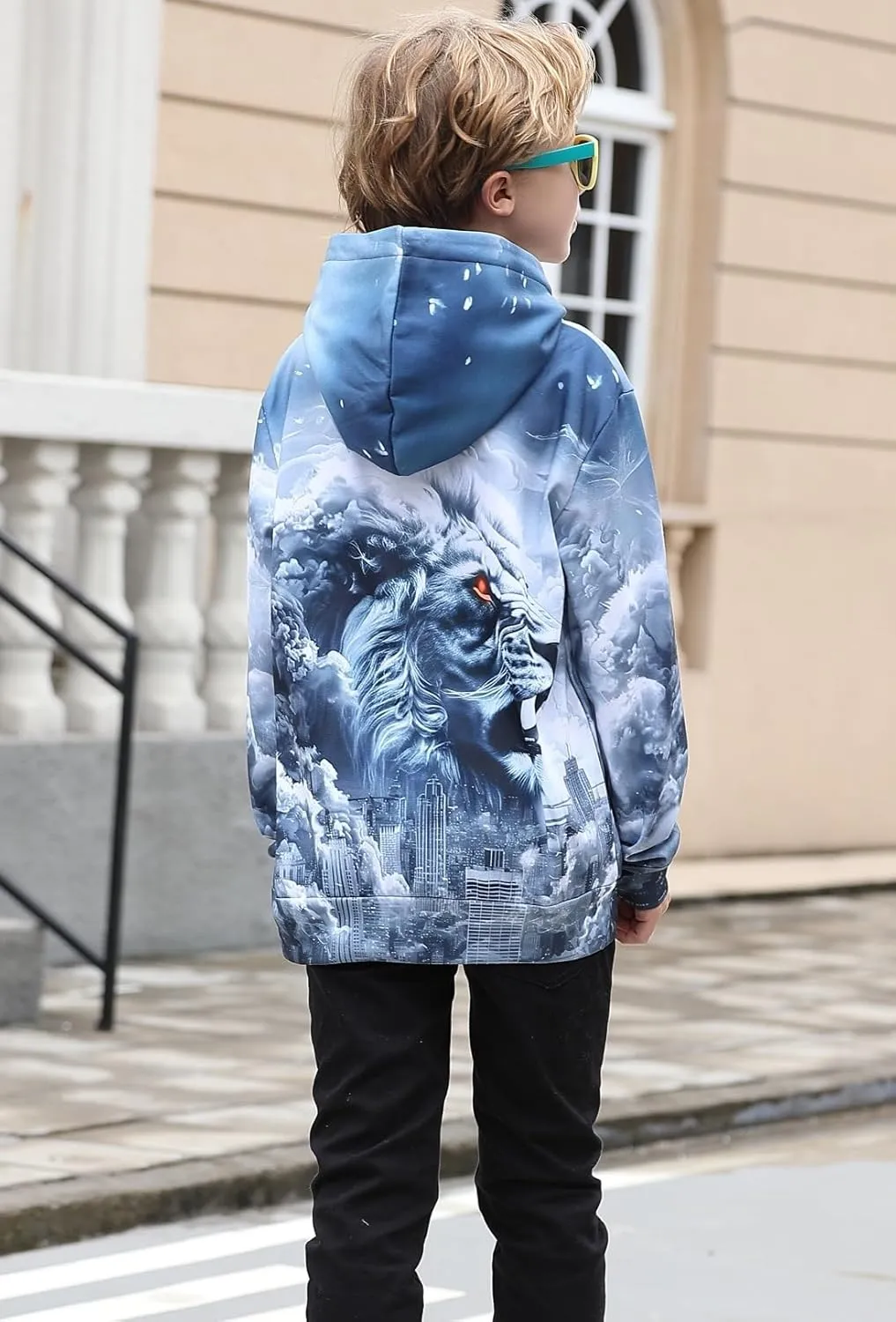 uideazone Hoodies for Boys Girls 3D Printed Hooded Sweatshirts Long Sleeve Pullover Hoody with Pocket 3-16Y