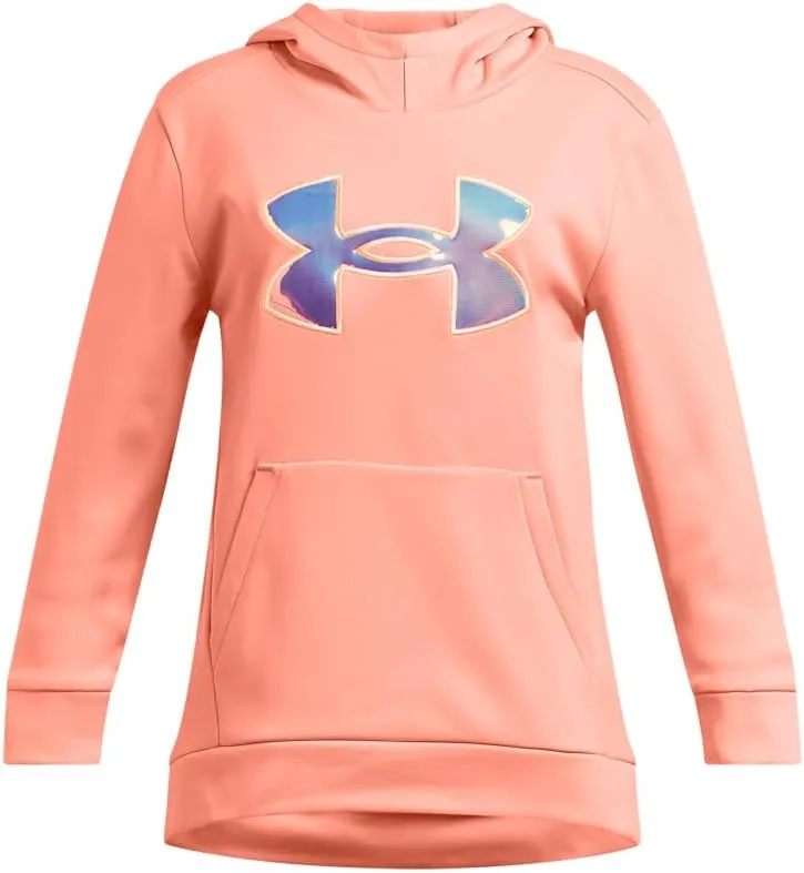 Under Armour Girls' Armour Fleece Iridescent Big Logo Hoodie