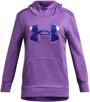 Under Armour Girls' Armour Fleece Iridescent Big Logo Hoodie