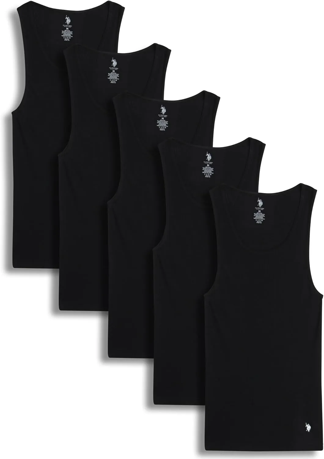 U.S. Polo Assn. Men's Undershirt - Classic Ribbed Tank Top (5 Pack)