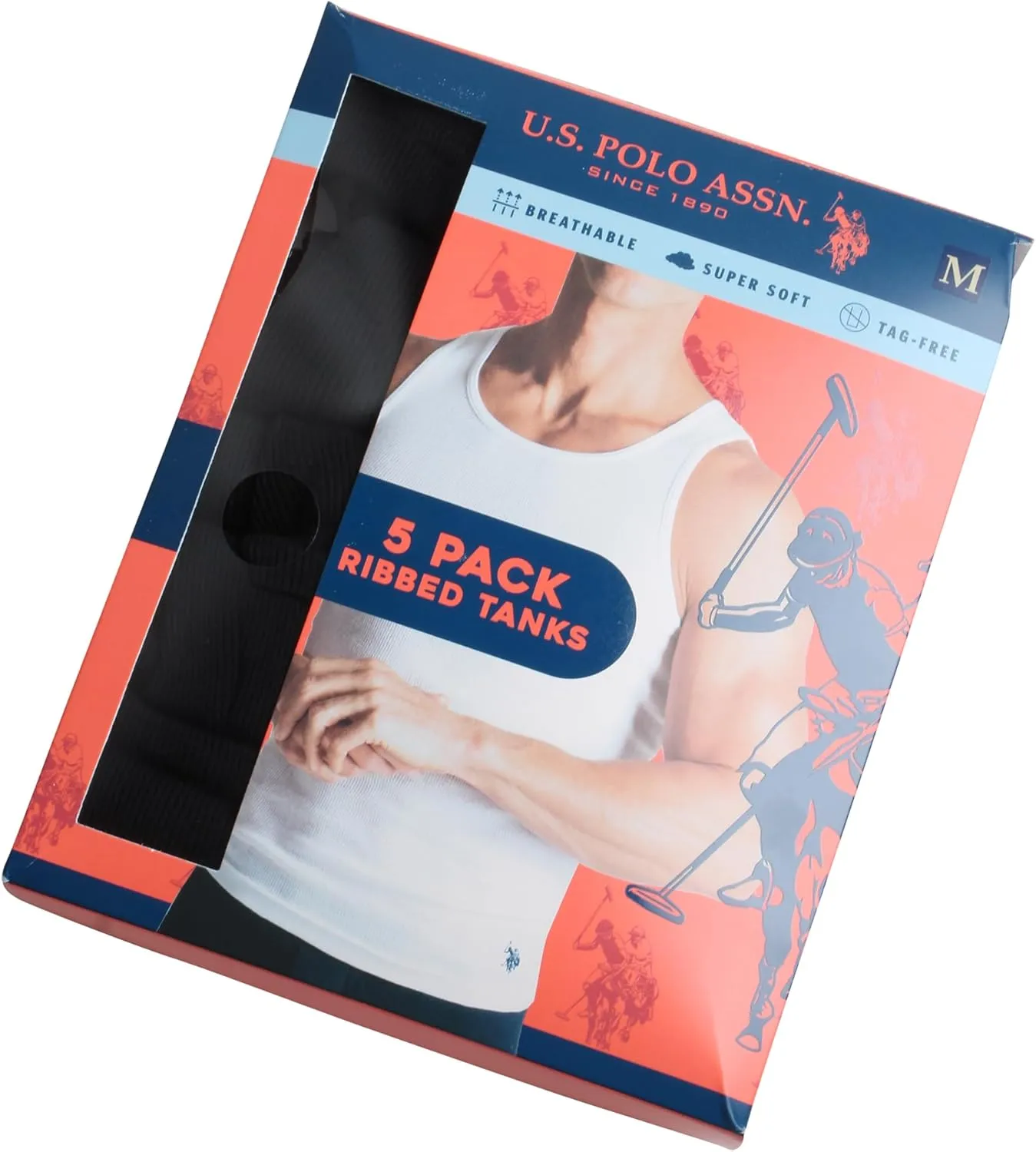 U.S. Polo Assn. Men's Undershirt - Classic Ribbed Tank Top (5 Pack)