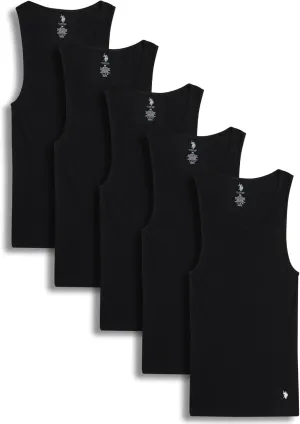 U.S. Polo Assn. Men's Undershirt - Classic Ribbed Tank Top (5 Pack)