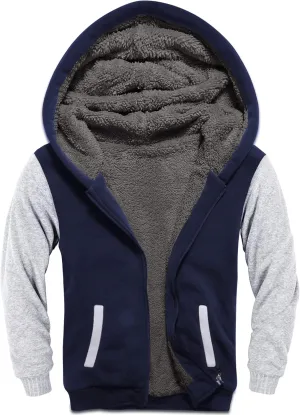 V VALANCH Boys Hoodie Zip Up Fleece Lined Jacket Warm Sherpa Hooded Sweatshirts for Boys Girls 6-15 Years