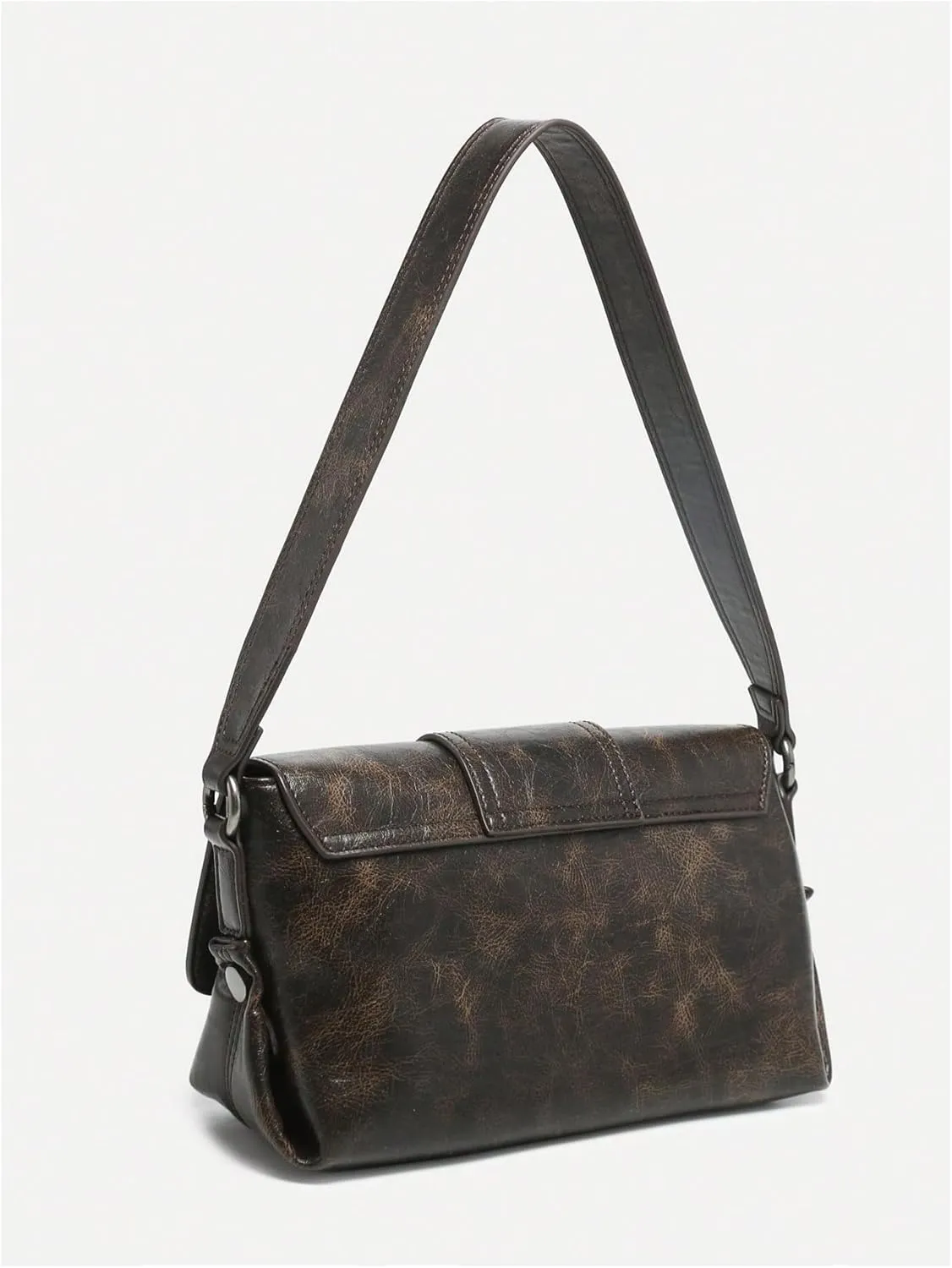Verdusa Women's Buckle Square Bags Vintage Top Handle Underarm Shoulder Handbags