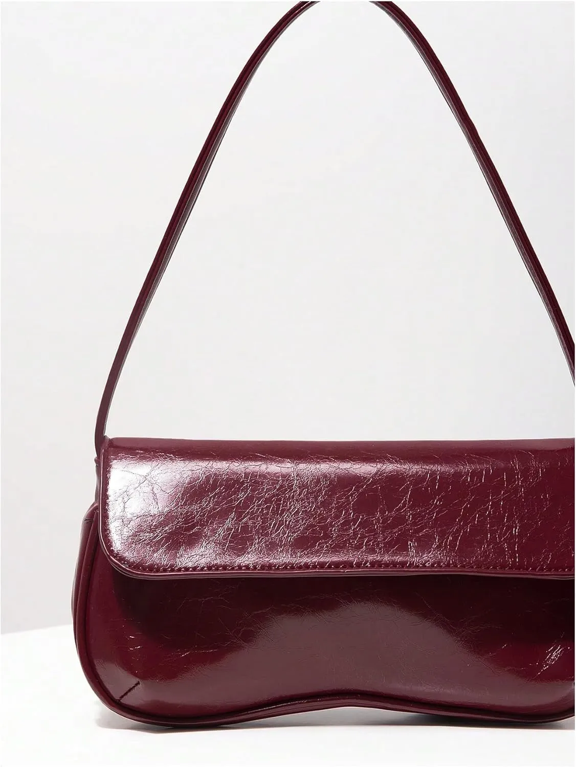 Verdusa Women's Retro Flap Shoulder Bag PU Leather Top Handle Underarm Bag Purse