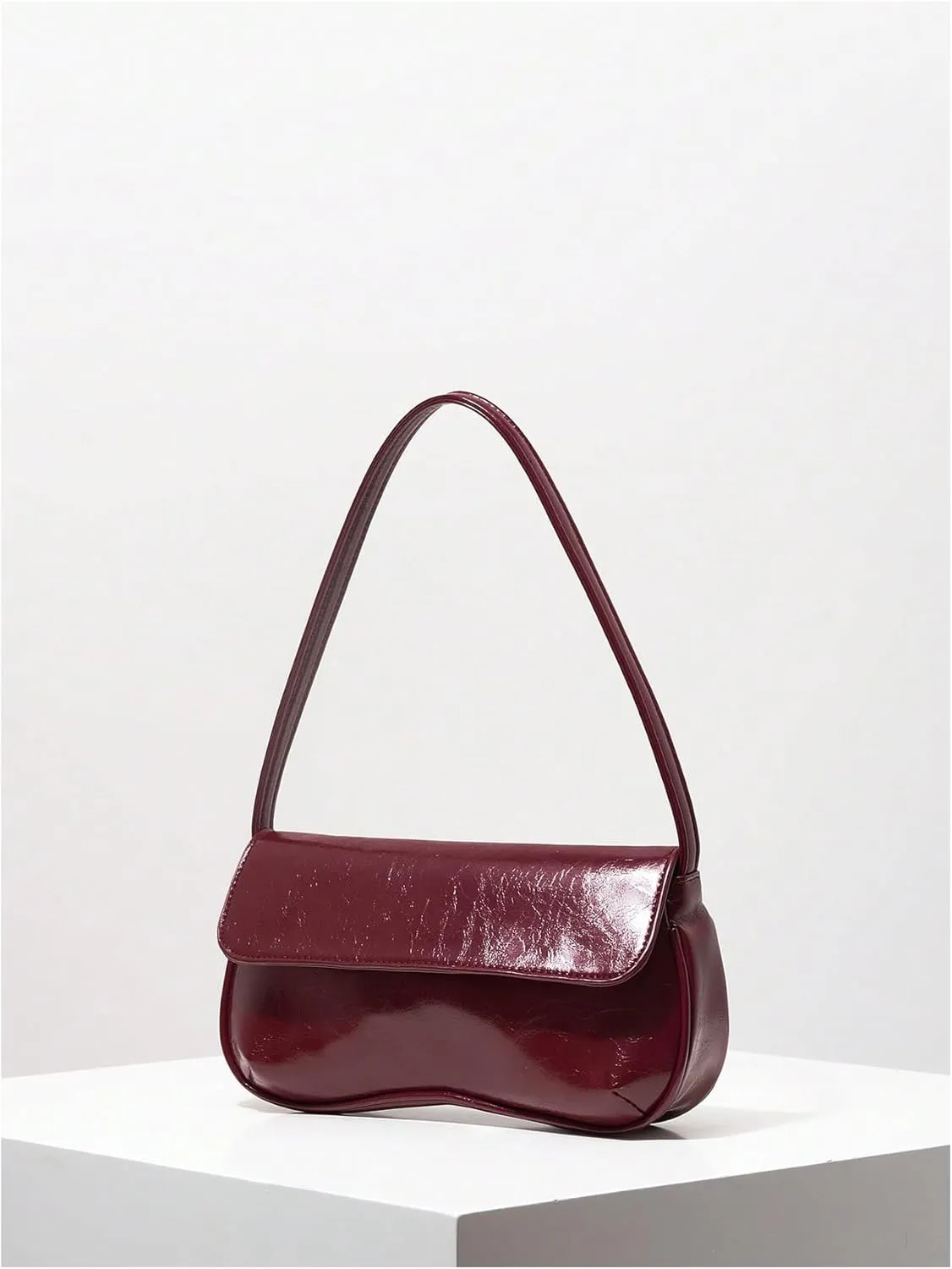 Verdusa Women's Retro Flap Shoulder Bag PU Leather Top Handle Underarm Bag Purse