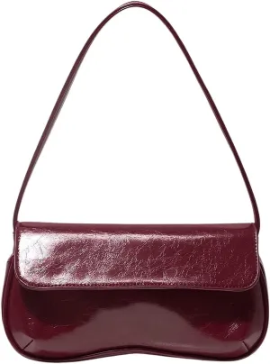 Verdusa Women's Retro Flap Shoulder Bag PU Leather Top Handle Underarm Bag Purse