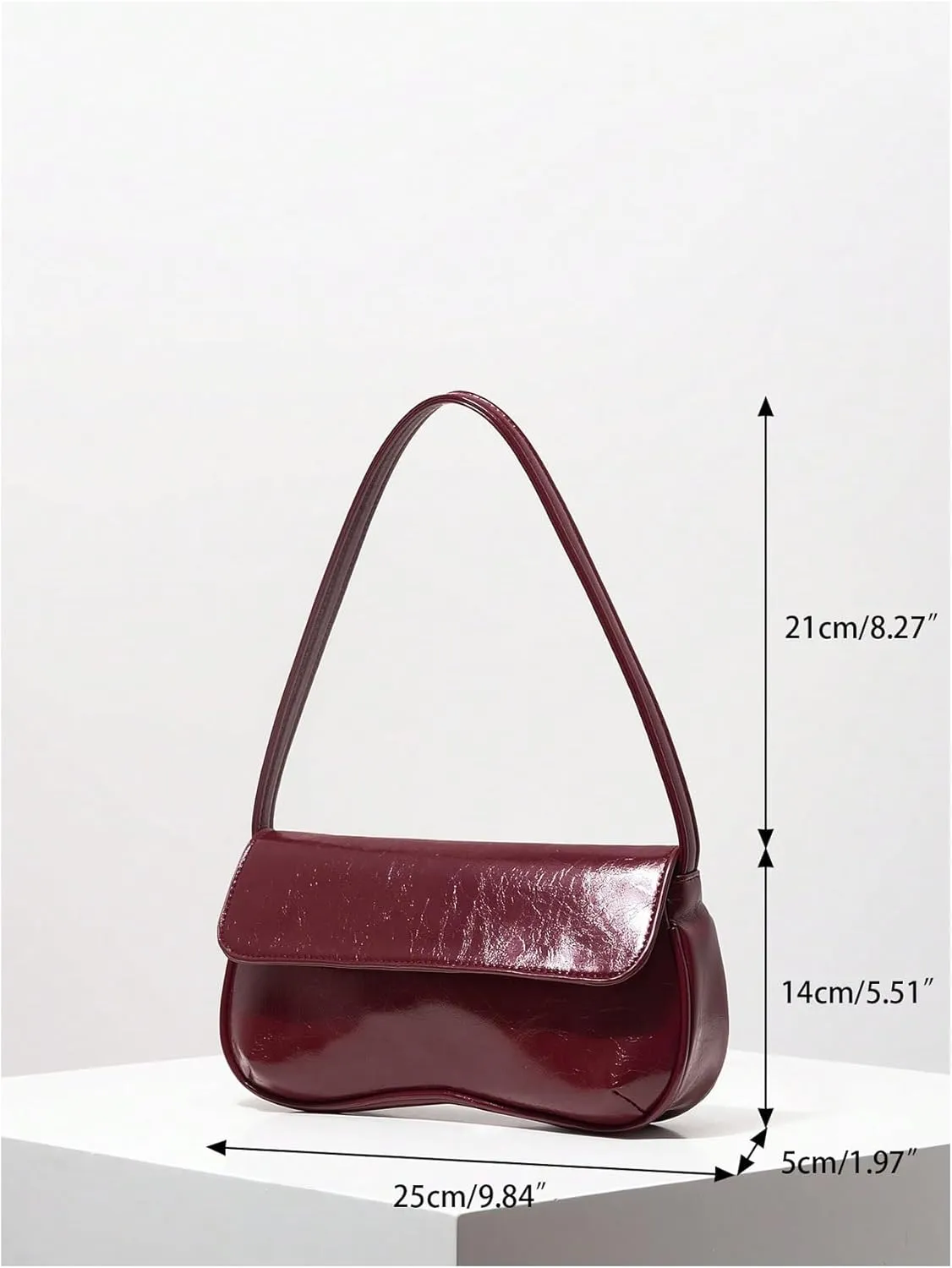 Verdusa Women's Retro Flap Shoulder Bag PU Leather Top Handle Underarm Bag Purse
