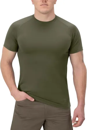 Vertx Mens Short Sleeve Tactical T Shirt for Athletic, Workout, Police, Pull On Longline Style, Semi Compression Fit
