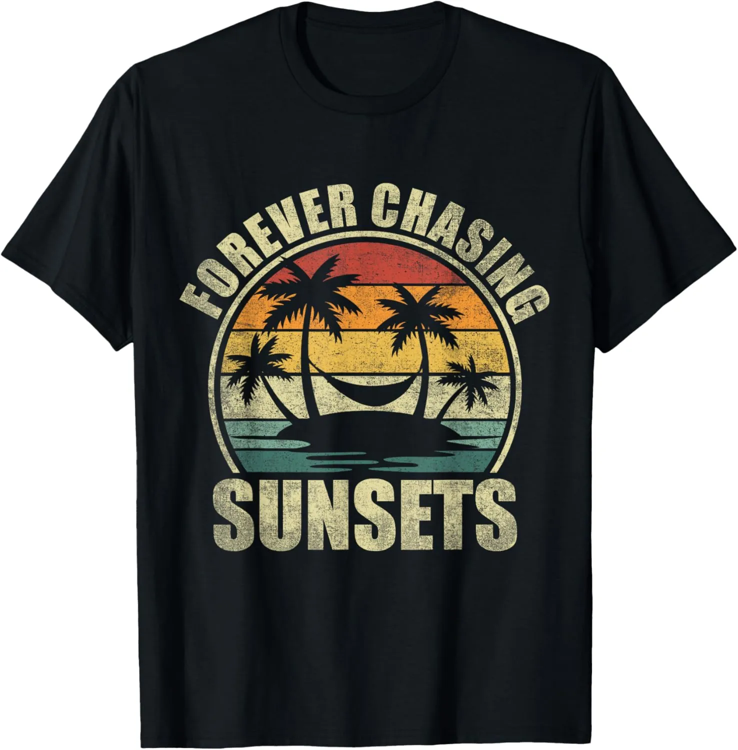 Vintage Forever Chasing Sunsets Summer Vacation T-Shirt
