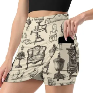 Vintage Style Home Furniture Women's Mini Tennis Skirt with Shorts Underneath Athletic Workout Cute Skorts
