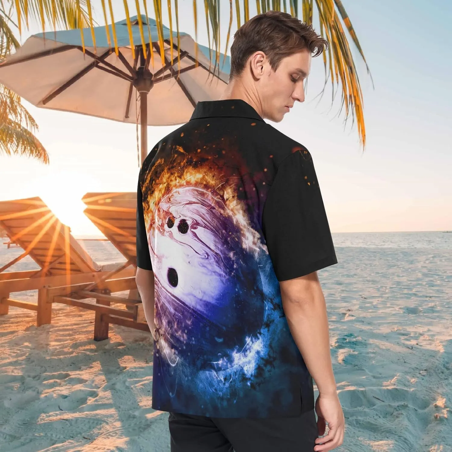 visesunny Stylish Men's Seasonal Hawaiian Casual Button Down Short Sleeve Shirt