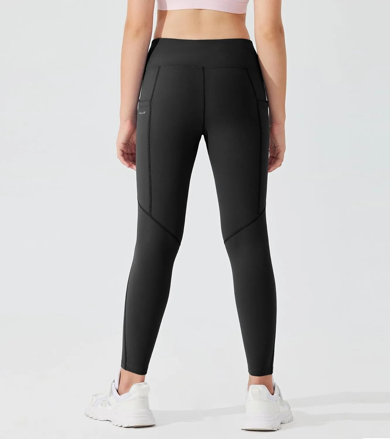Willit Girls Fleece Lined Leggings Pants with Pockets Water Resistant Thermal Tights