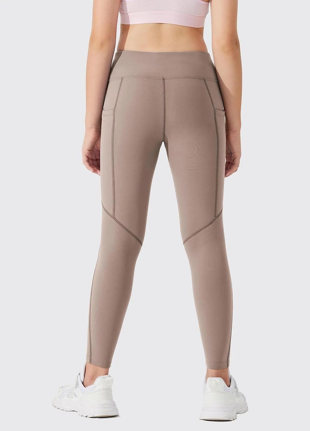 Willit Girls Fleece Lined Leggings Pants with Pockets Water Resistant Thermal Tights
