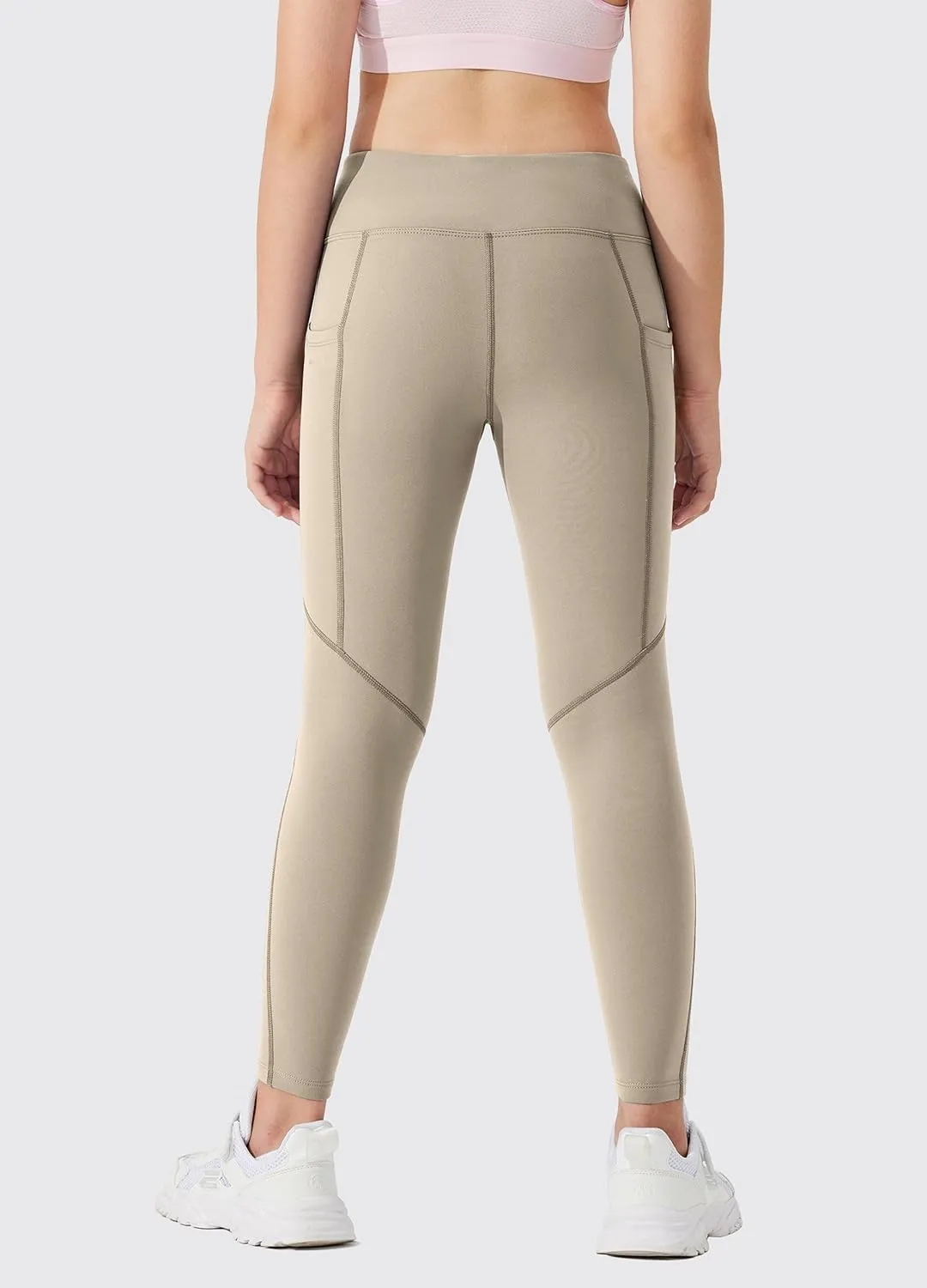 Willit Girls Fleece Lined Leggings Pants with Pockets Water Resistant Thermal Tights