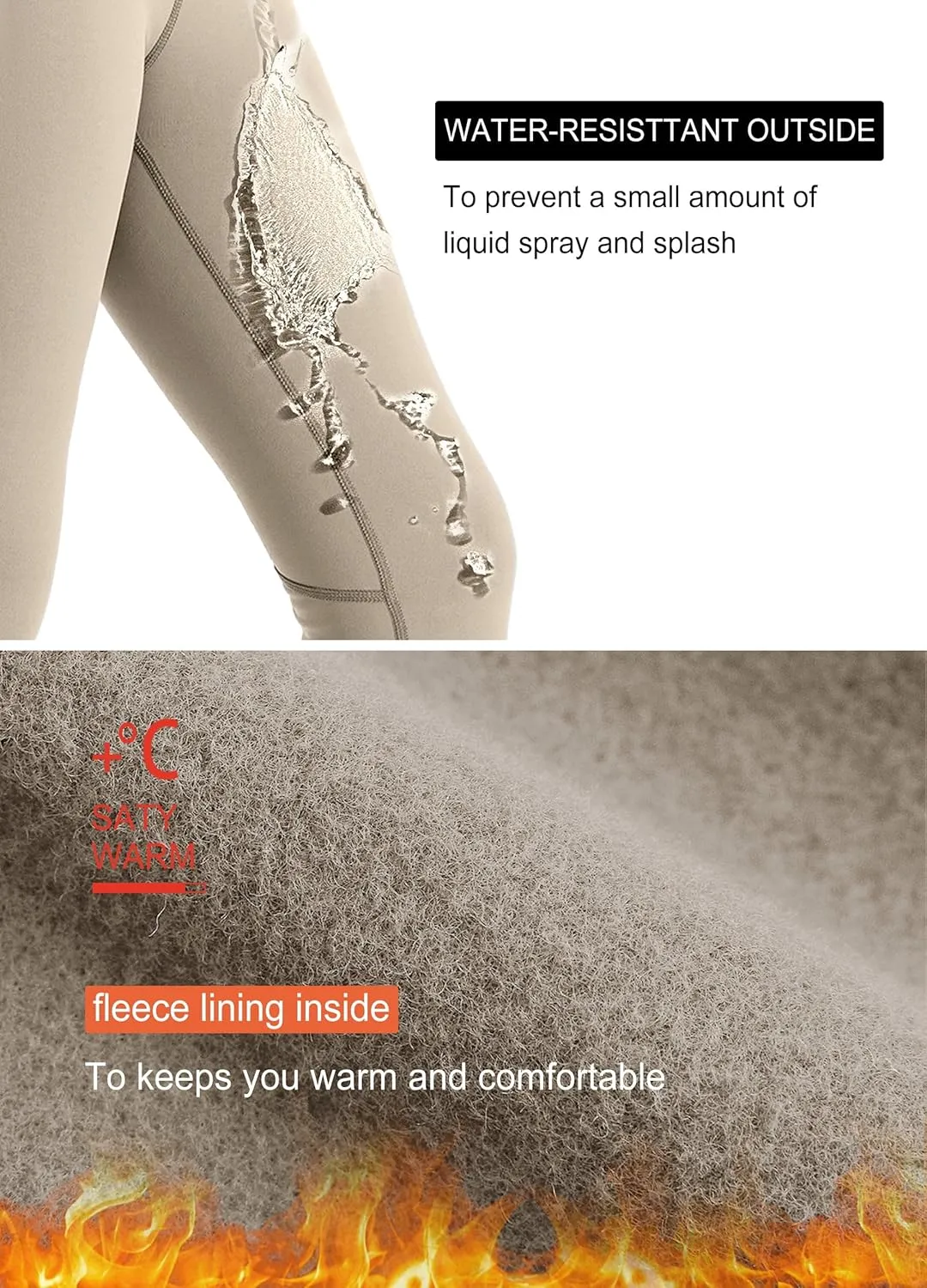 Willit Girls Fleece Lined Leggings Pants with Pockets Water Resistant Thermal Tights