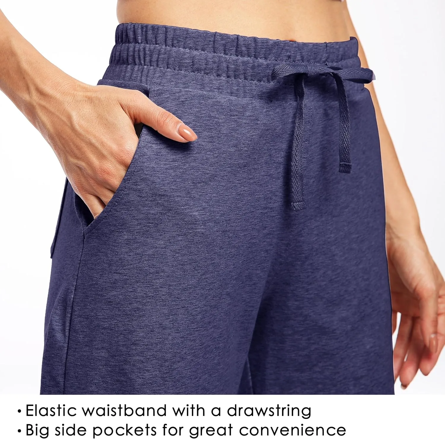Willit Women's 10" Bermuda Cotton Long Shorts Yoga Exercise Knee Length Workout Athletic with Pockets
