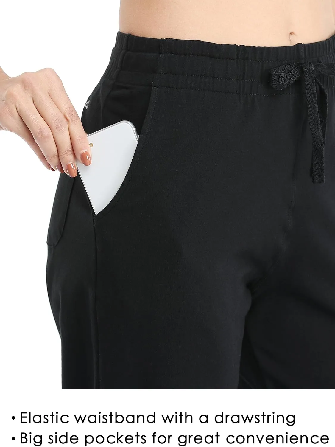 Willit Women's 10" Bermuda Cotton Long Shorts Yoga Exercise Knee Length Workout Athletic with Pockets