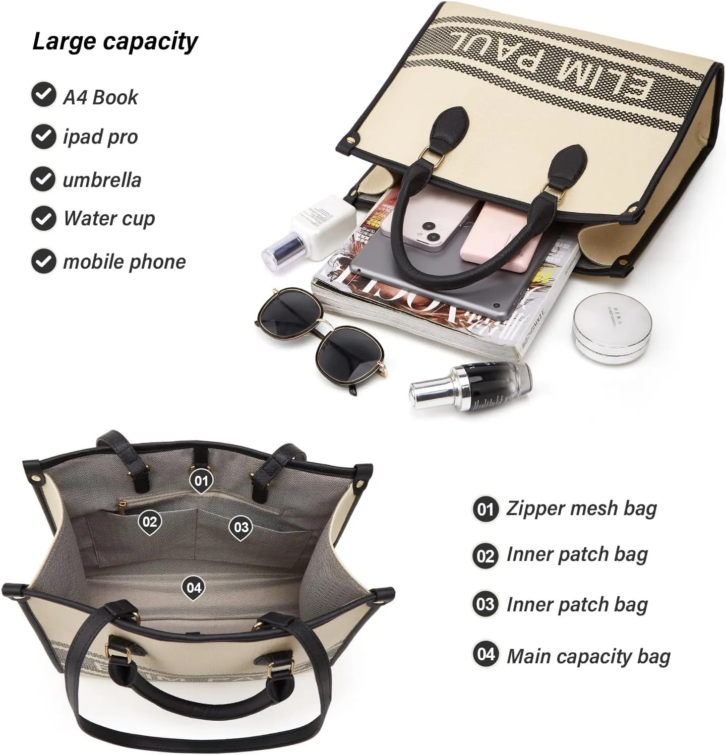Women Fashion Handbag Wallet Tote Bag Shoulder Bag Top Handle Satchel Purse Set
