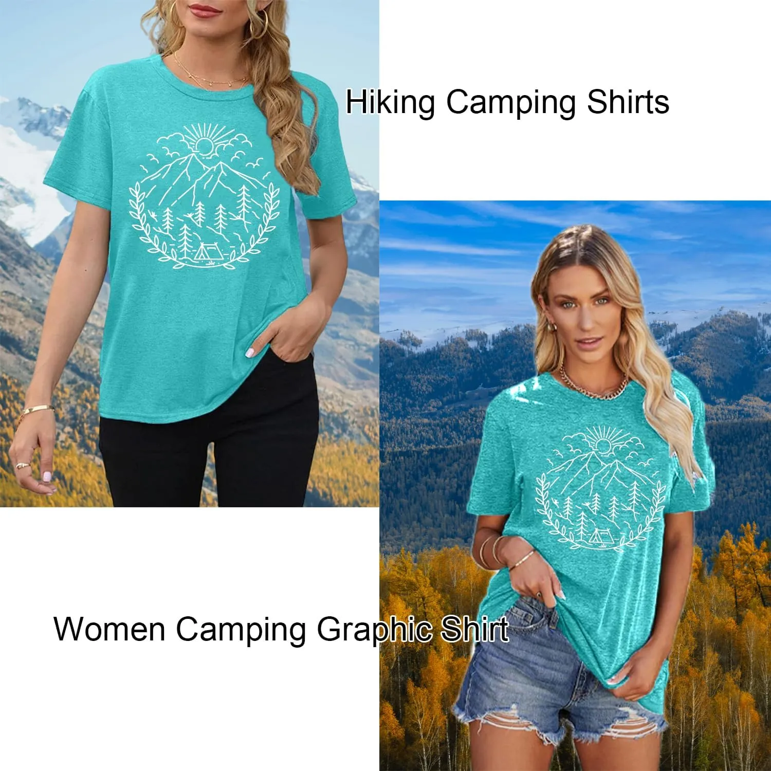 Women Hiking Camping Outdoor Tank Top Summer Mountain Nature Funny Graphic Print Round Neck Workout Athletic Sleeveless Tops