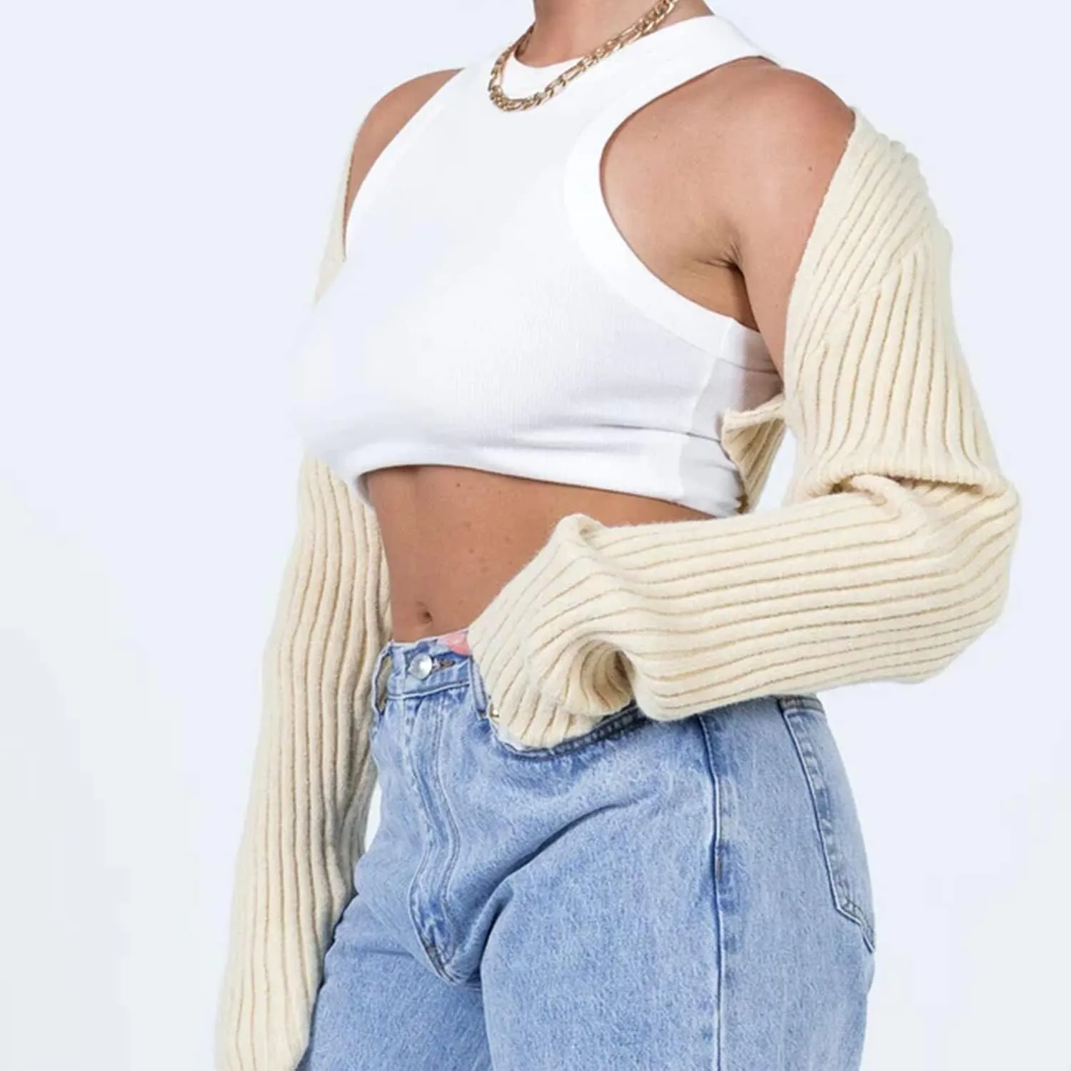 Women Long Sleeve Open Front Ribbed Knit Crop Cardigan Solid Loose Drop Shoulder Shrug Bolero Crop Sweater Top