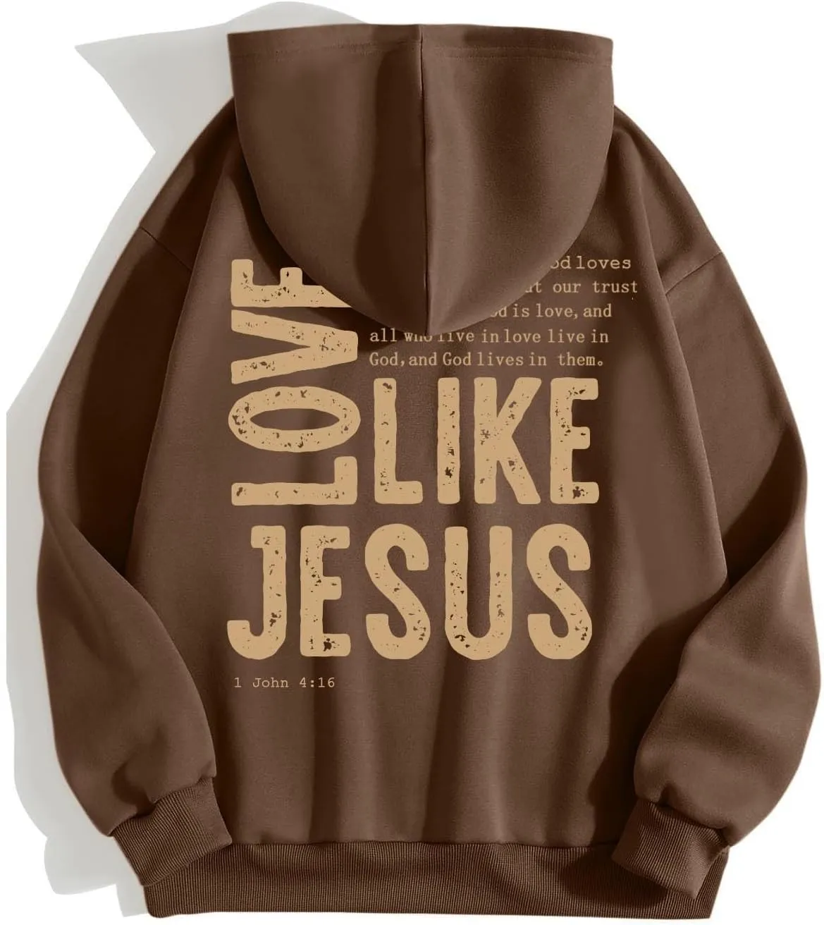 Women Love Like Jesus Religious God Jesus Sweatshirts Hooded Bible Verse Oversize Comfort Inspirational Letter Cross