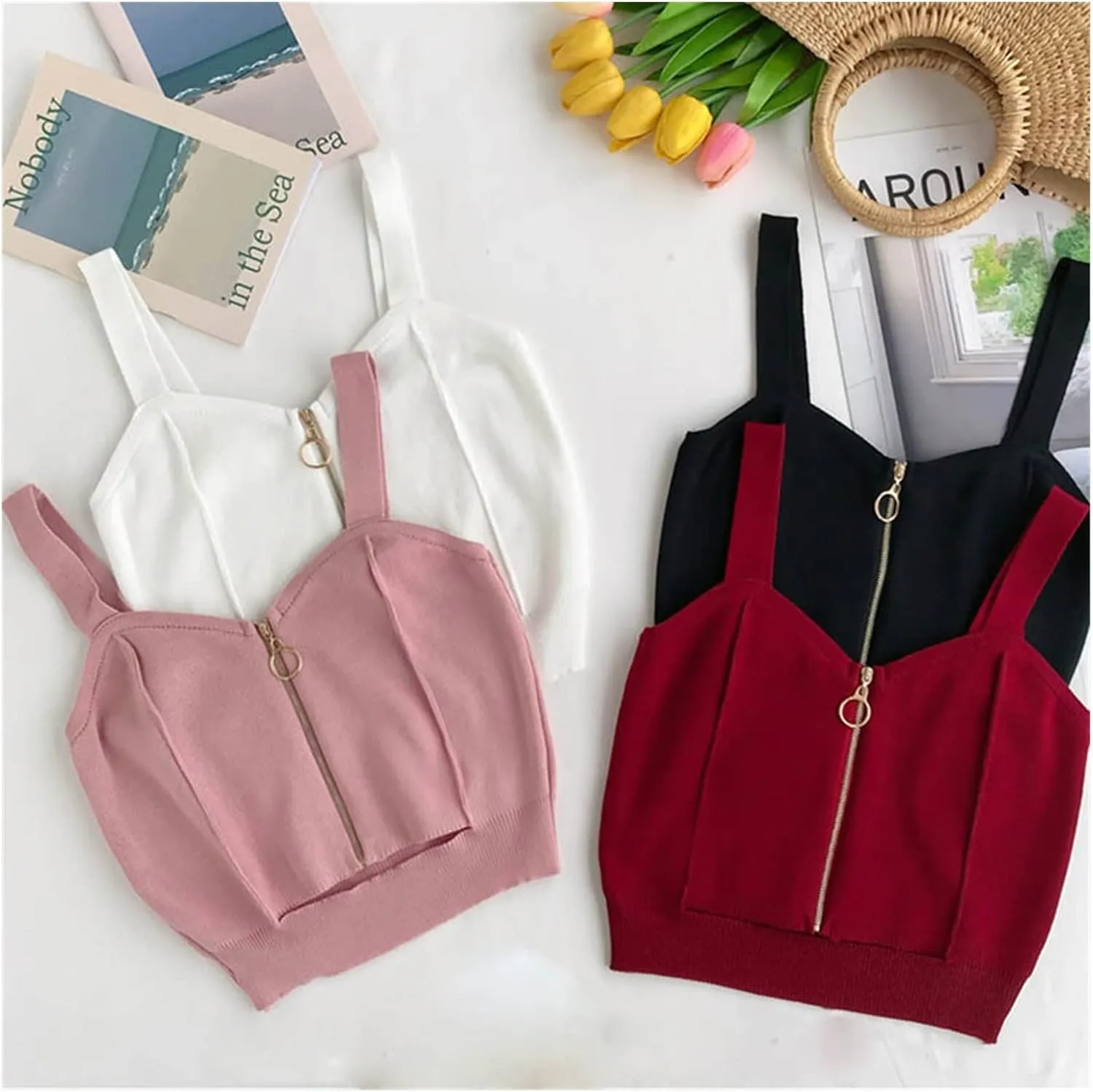 Women Summer Slim Top Women Flexible Camisoles Tops Women Summer
