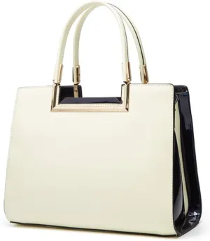 Women Top-handle Satchel Handbag Purse Patent PU Leather Glossy Shoulder Crossbody Bags