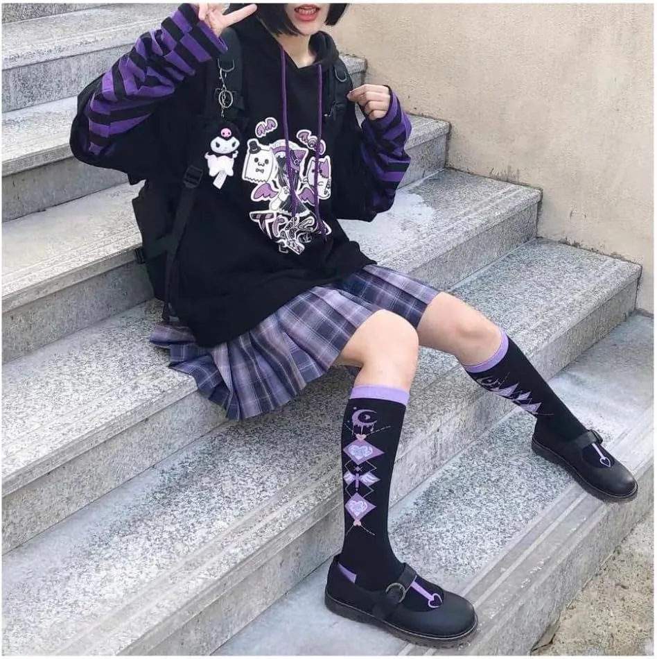 Women Y2K Colorblock Long Sleeve Drawstring Hoodie Sweatshirt Fairy Grunge Jacket Punk Anime Oversized Goth Clothes
