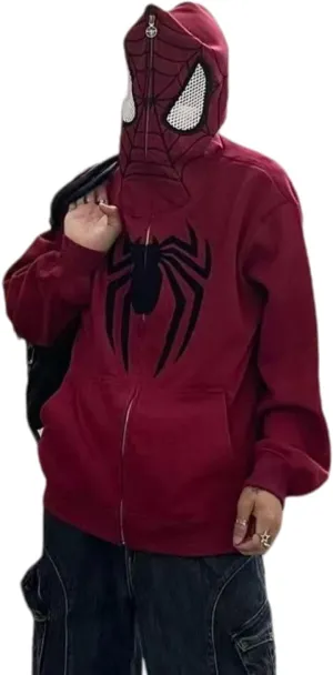 Women Y2K Spider Web Zip Up Hoodies Oversized Vintage Style Streetwear for Teen Girls Long Sleeve Couple Sweatshirt
