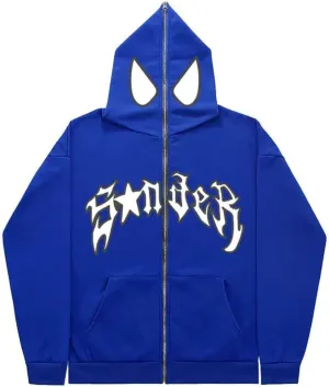 Women Y2K Spider Web Zip Up Hoodies Oversized Vintage Style Streetwear for Teen Girls Long Sleeve Couple Sweatshirt