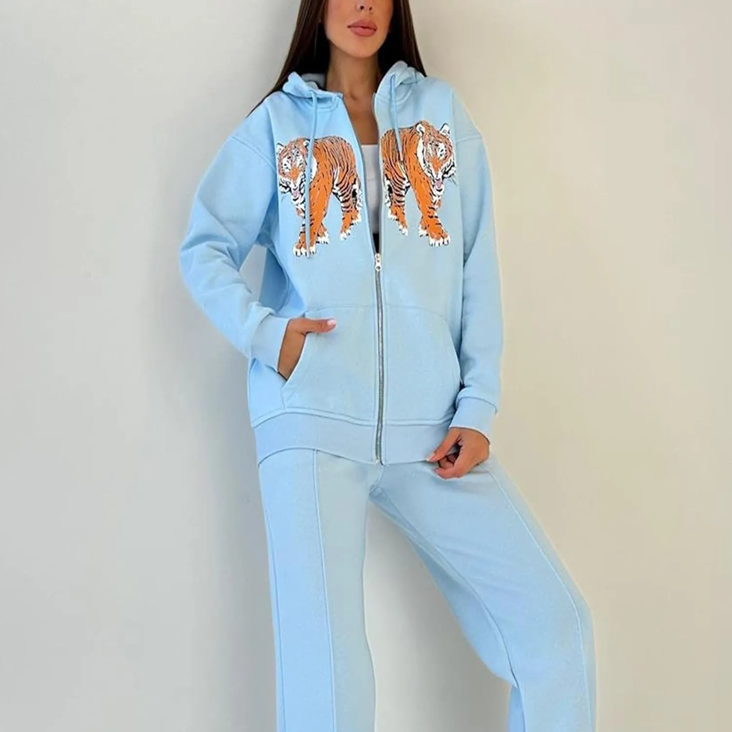 Women Y2k Zip Up Cropped Hoodie Vintage Graphic Oversized Hooded Sweatshirt Jacket with Pockets Teen Girl Fall Coat