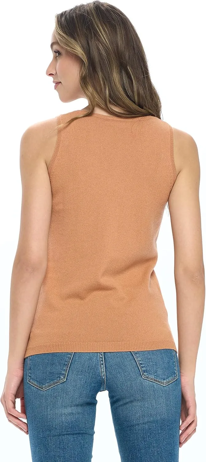 Women's 100% Cashmere Soft Full Length Vest Pajama Tank Top