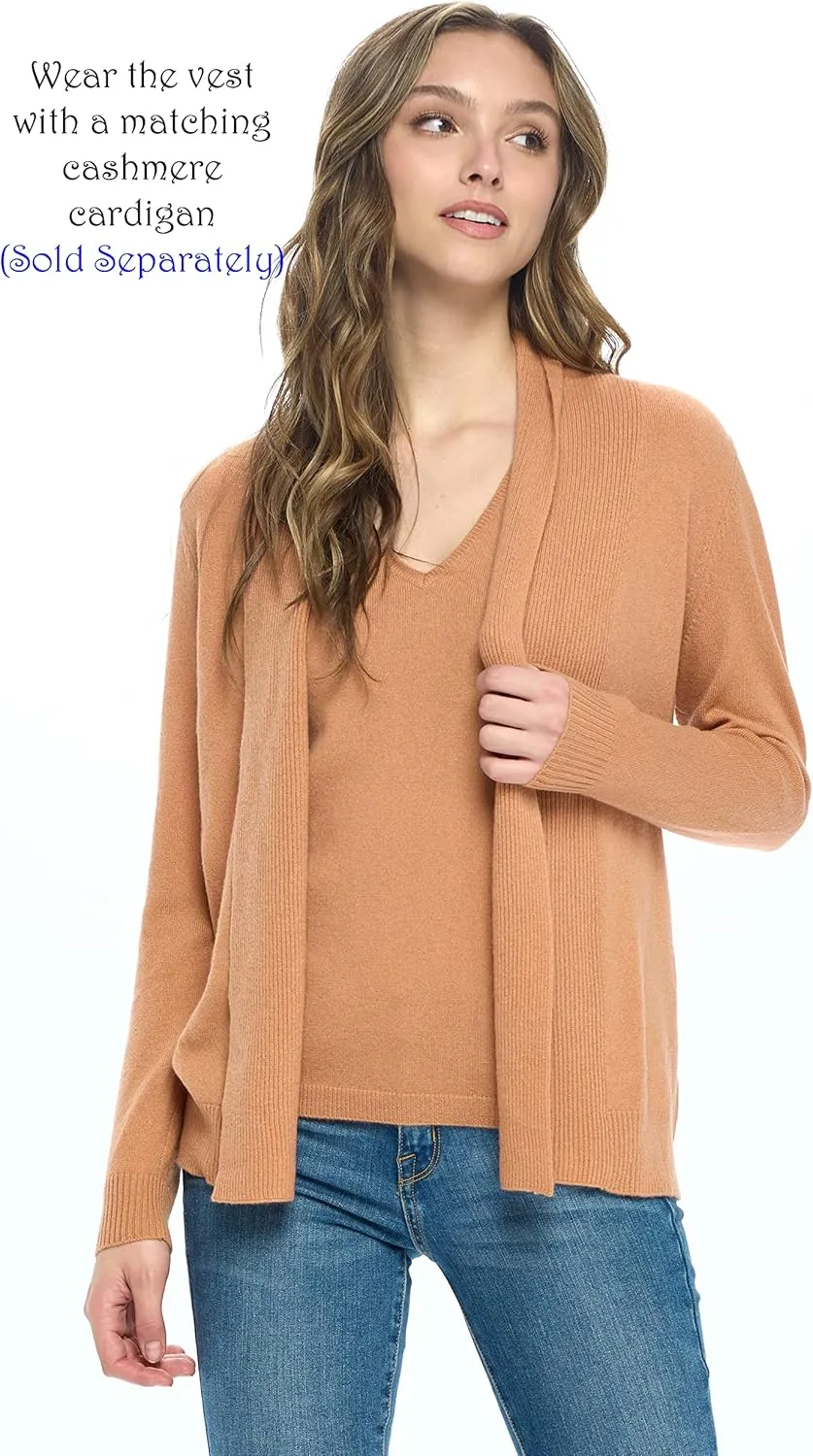Women's 100% Cashmere Soft Full Length Vest Pajama Tank Top