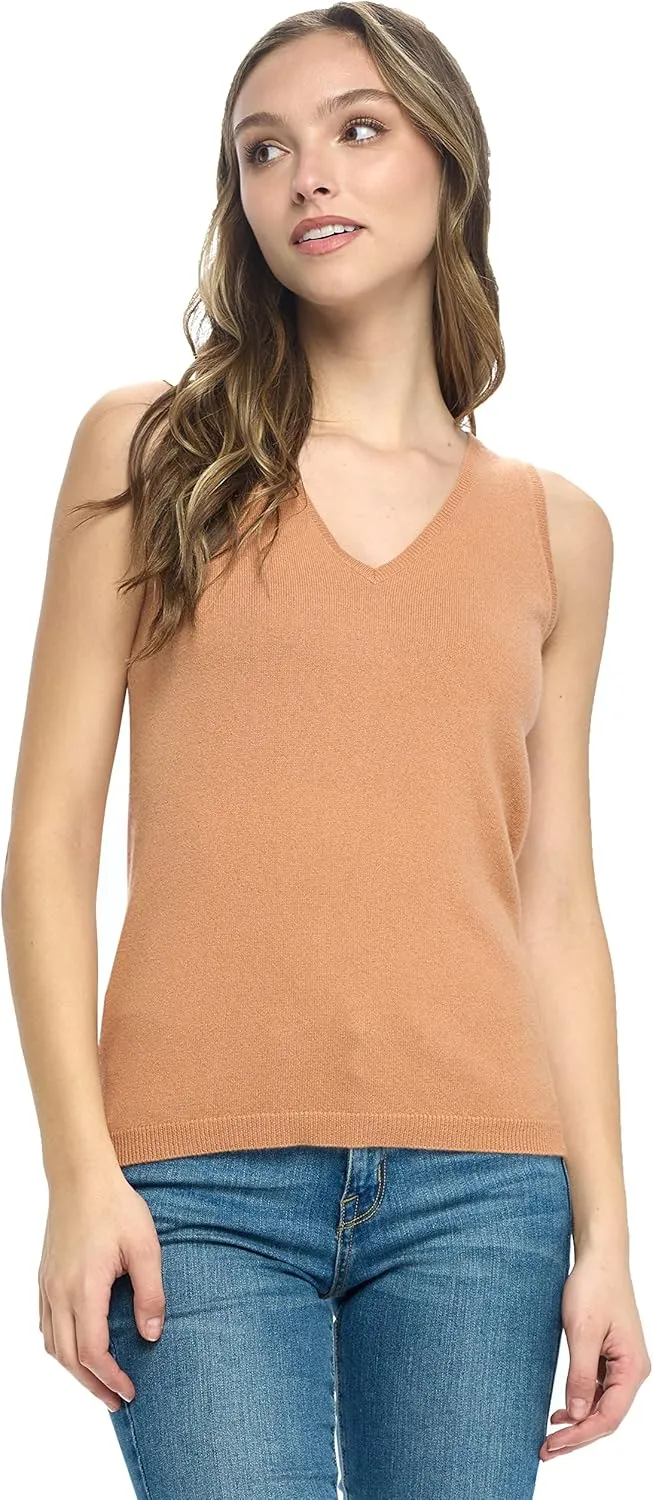 Women's 100% Cashmere Soft Full Length Vest Pajama Tank Top