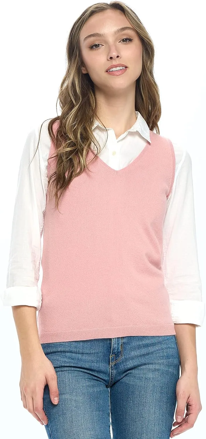 Women's 100% Cashmere Soft Full Length Vest Pajama Tank Top