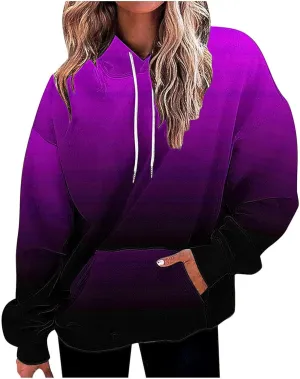 Women's 2025 Retro Tie Dye Drawstring Hoodies y2k Oversized Sweatshirts Drop Shoulder Long Sleeve Pullover Hoody Tops