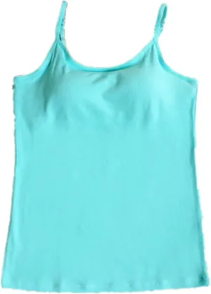 Women's Cotton Shelf Bra Camisole Adjustable Spaghetti Strap Tank Top