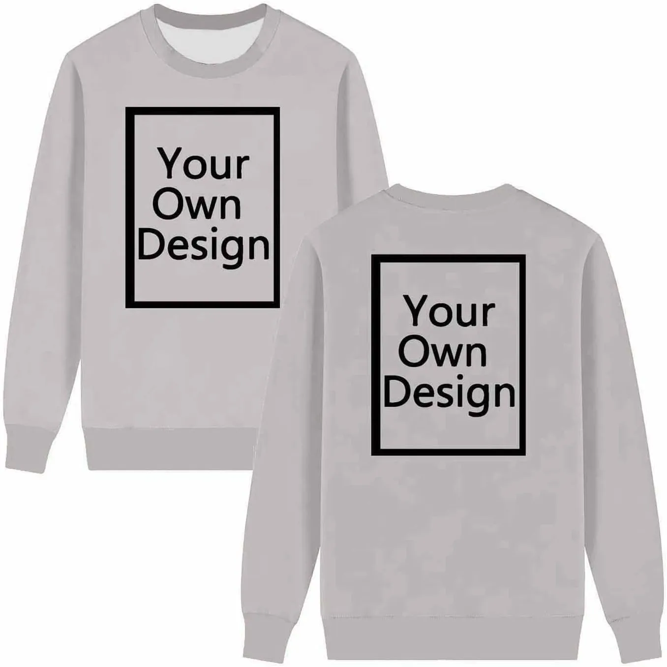 Womens Custom Shirts Design Your Own Sweatshirts Crewneck Fall Long Sleeve Tops, Add Your Text, Photo