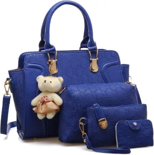 Women's Fashion Handbags Tote Bags Shoulder Bag Top Handle Satchel Purse Set 4pcs