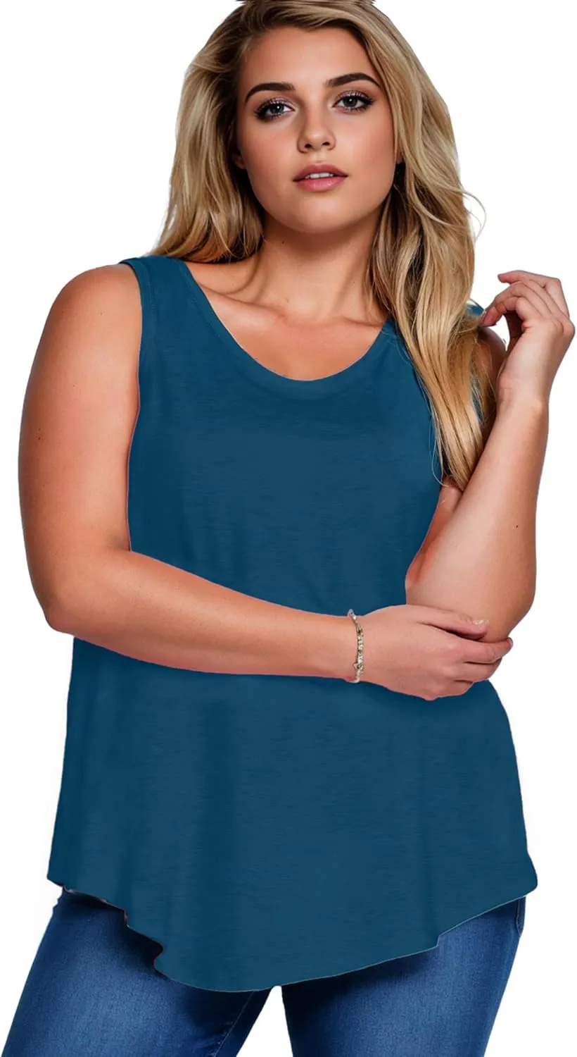 Womens Fashion Tank Tops Crewneck Loose Fit Basic Going Out Clothes Casual Summer Sleeveless Shirts for Women
