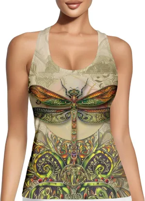 Womens Graphic Tank Tops Racerback Sleeveless Summer Hummingbird Print Top