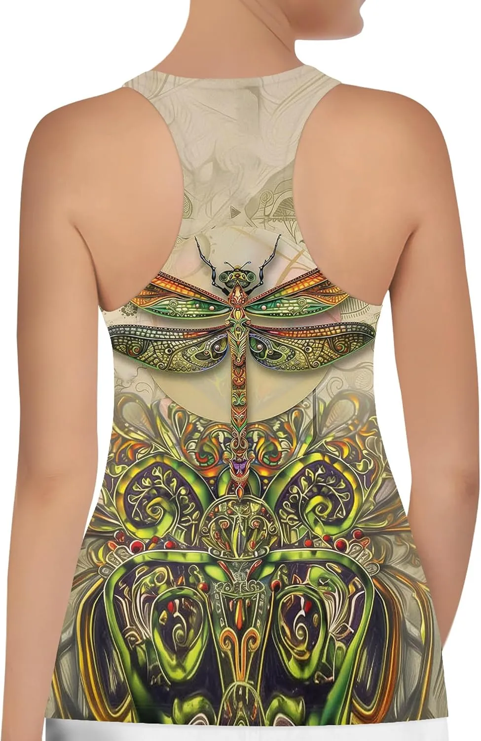 Womens Graphic Tank Tops Racerback Sleeveless Summer Hummingbird Print Top
