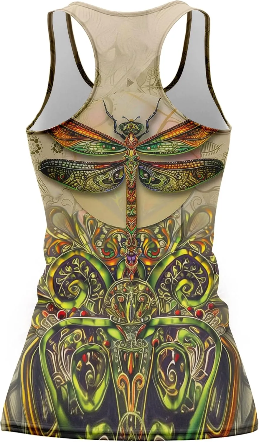Womens Graphic Tank Tops Racerback Sleeveless Summer Hummingbird Print Top