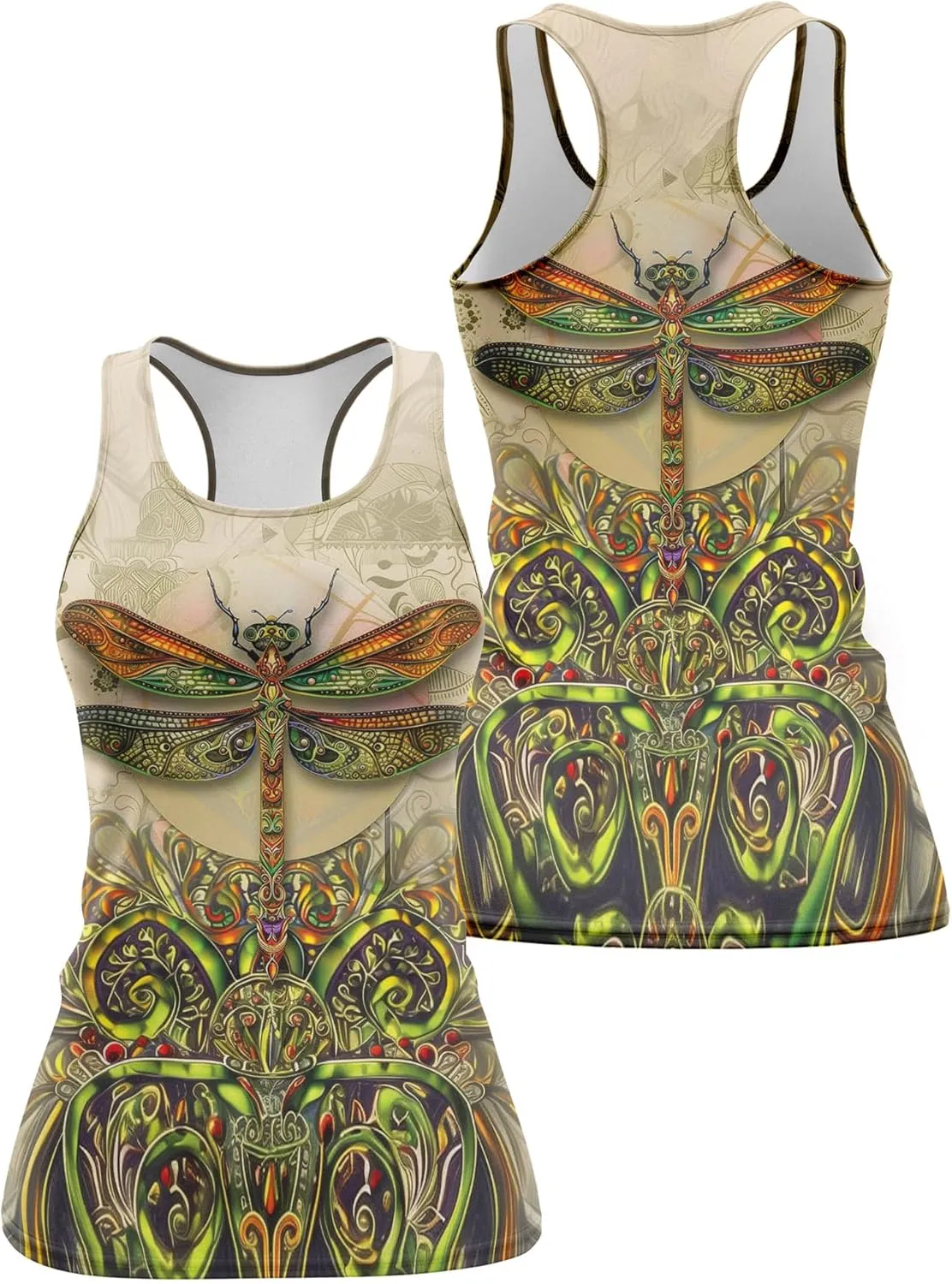 Womens Graphic Tank Tops Racerback Sleeveless Summer Hummingbird Print Top
